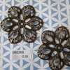 Filigraan 6cm p/st bloem 6 bladen brons