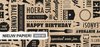 Inpakpapier 4mtr p/set Happy birthday touw en labels
