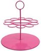 Houder metaal fuchsia 14x14cm p/st 10 reageerbuisjes