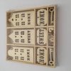 Ornament home sweet home huizen en tekst 10.5x10.5cm p/55st hout