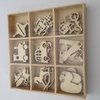 Ornament toys vliegtuig auto 10.5x10.5cm p/35st hout
