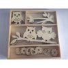 Ornament uilen 10.5x10.5cm p/30st hout