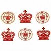 Plakker houten Kopenhagen 32x30mm p/10st diverse prints