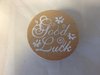 Stempel ronde Good luck 4cm p/st hout