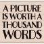 Stempel a picture is worth 4.5x3.8cm p/st hout