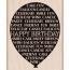 Stempel birthday ballon 6.3x3.8cm p/st hout