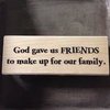 Stempel God gave us friends 10x3.8cm p/st hout