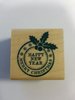 Stempel Happy newyear 3.4x3.6cm p/st hout