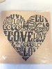 Stempel Hart LOVE 9cm p/st hout