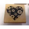 Stempel hart met bloem en gras 4x4cm p/st hout