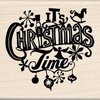 Stempel Its Christmas Time 7x7cm p/st hout