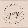 Stempel joy met sterretjes 6.35x6.35cm p/st hout