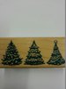 Stempel Kerstboom 3 op rij 8.5x3.3cm p/st hout