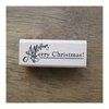 Stempel merry christmas met hulst 6x2.5cm p/st hout