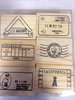 Stempel postzegels in doosje konijn p/6st hout