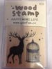 Stempel Rendier met vogelkooi p/st hout