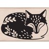 Stempel slapend vosje dicht 3.81x5.1cm p/st hout