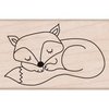 Stempel slapend vosje 3.81x3.81cm p/st hout