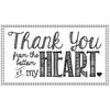 Stempel Thank you heart 8x5cm p/st hout
