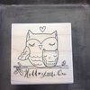 Stempel uil hello 6.3x6.3cm p/st hout