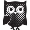 Stempel uil met stipjes 3.8x3.8cm p/st hout