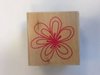 Stempel vierkant bloem p/st hout