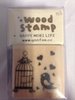 Stempel Vogeltje met vogelhuis p/st hout
