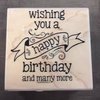 Stempel ..happy birthday 6.5x6.1cm p/st hout