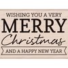 Stempel wishing you a MERRY 7x5cm p/st hout