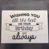 Stempel wishing you .birthday 9x6.3cm p/st hout