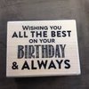 Stempel Wishing you birthday 6.5x5cm p/st hout