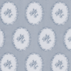 Inpakpapier flower medaillon blauw 70cm p/2mtr