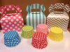 Bakjes gecoat rood cupcakes ijs stip 5x3.9cm p/5st