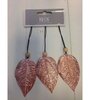 Bladeren koper 4x7cm p/3st metaal glimmend 