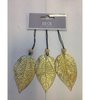 Bladeren lichtgoud 4x7cm p/3st metaal glimmend 
