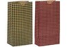Zakken rood 13.5x9x27cm p/10st gingham blokbodem papier