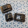 Sluiting 2 delig 2.5x3.5cm p/st brons glad