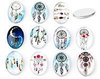 Cabochons/plakstenen bohemian print 25mm p/10st glas ovaal