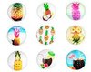 Cabochons/plakstenen ananas print 16mm p/10st glas