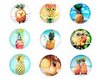 Cabochons/plakstenen ananas print 16mm p/10st glas