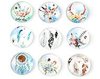 Cabochons/plakstenen bohemian print 25mm p/10st glas