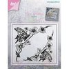 Clear stamp Bloem met vlinder hoekjes a6 p/st