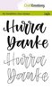 Clear stamp Hurra Danke A6 p/st handlettering
