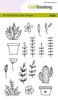 Clear stamp handletter floral images A6 p/st