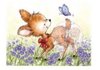 Clear stamp hertje Bluebell met vlinder A7 p/st