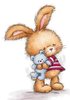 Clear stamp Konijntje met teddybeer A7 p/st
