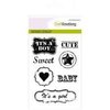 Clear stamp vintage baby tekst labels A6 p/st