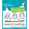 Clear stamp Winter vogels met mutsje p/st