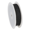 Lint zwart 30mm crispy p/5mtr opengewerkt