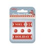 Decoratie rood p/6st metaal winter noel 1 